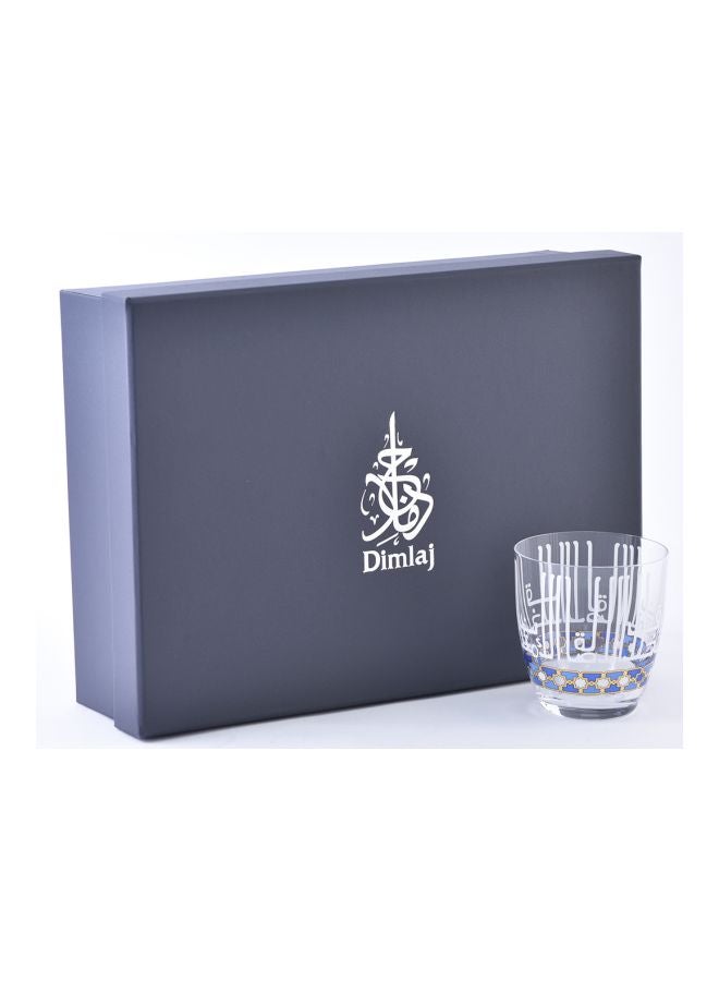 سيجنتشر مجموعة أكواب أصالة مزينة بطبعة من 6 قطع شفاف/أزرق/أبيض 200ملليلتر - Image 2
