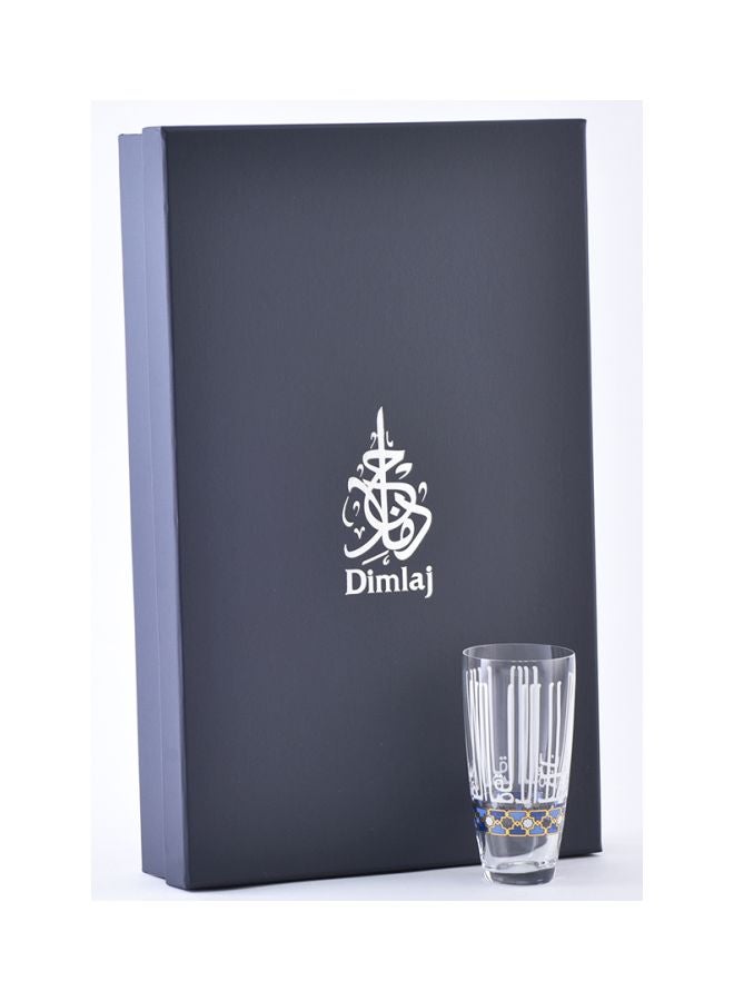 سيجنتشر مجموعة أكواب أصالة مزينة بطبعة من 6 قطع شفاف/أزرق/أبيض 380ملليلتر - Image 2