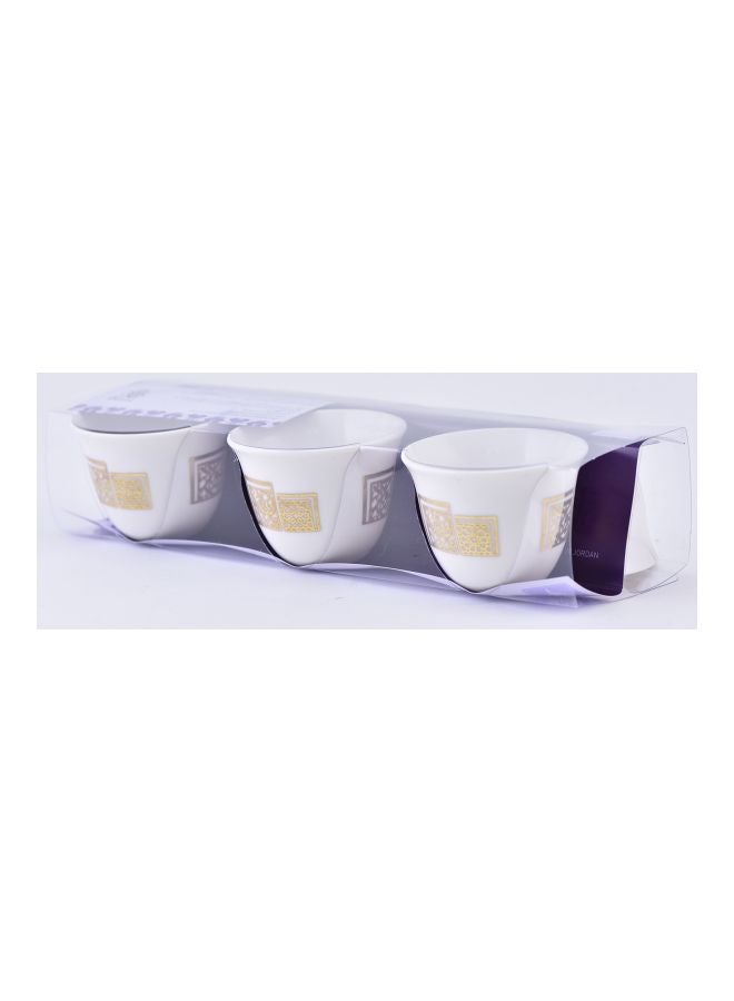 Dimlaj Pack Of 6 Doctrine Farah Cup Set White/Gold 200ml - Image 2