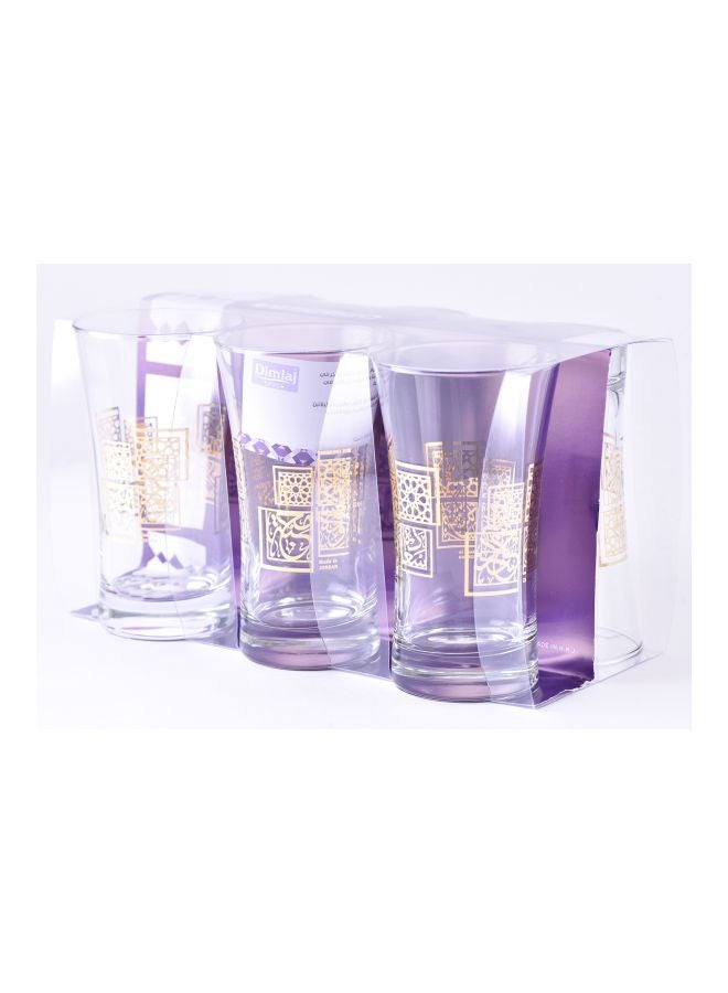 Dimlaj Pack Of 6 Doctrine Farah Glass Set Clear/Gold 380ml - Image 2