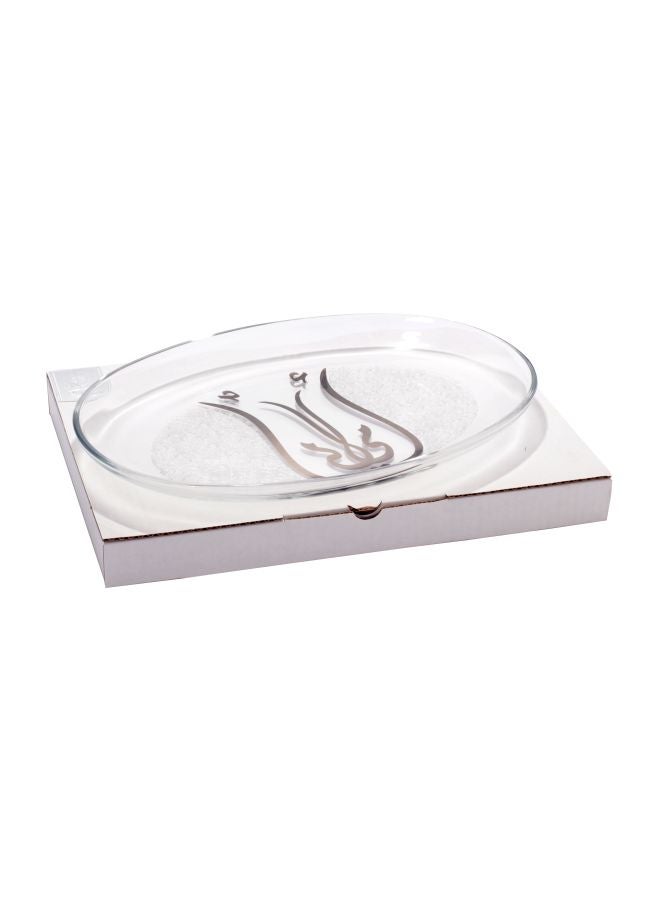 Dimlaj Platinum Oval Platter Clear 30cm - Image 1