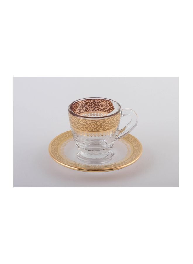 Dimlaj 12-Piece Cordoba Cup With Saucer Set Clear/Gold - Image 2
