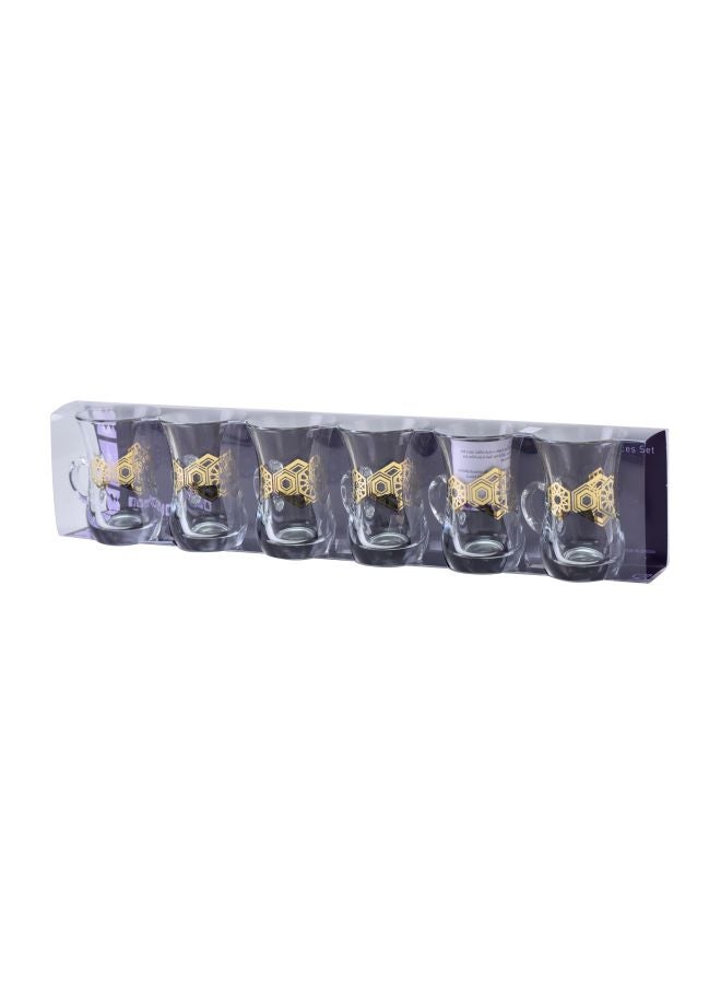 Dimlaj 6-Piece Dara Doctrine Cup Set Clear/Gold 220ml - Image 1