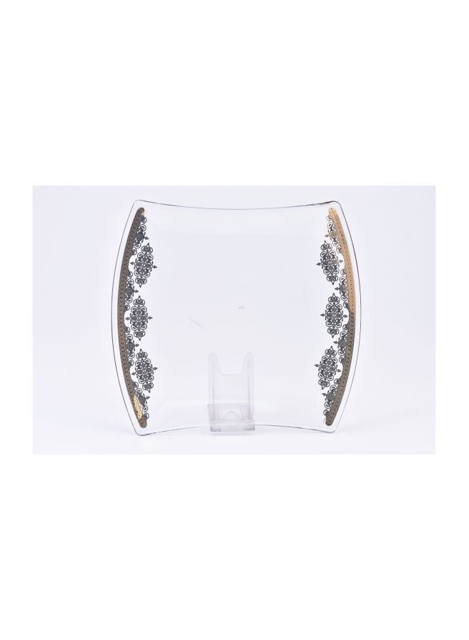 Dimlaj Rayhan Doctrine Square Dish Clear/Black 30cm - Image 2