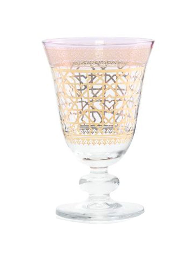 Dimlaj 6-Piece Cordoba Glass Cup Set Clear/Gold 320ml - Image 2