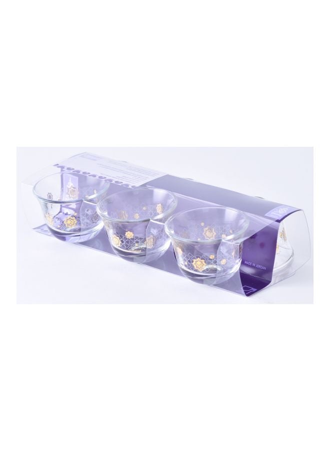 Dimlaj 6-Piece Wisteria Arabic Mist Gilt Bowl Set Clear/Gold 200ml - Image 2