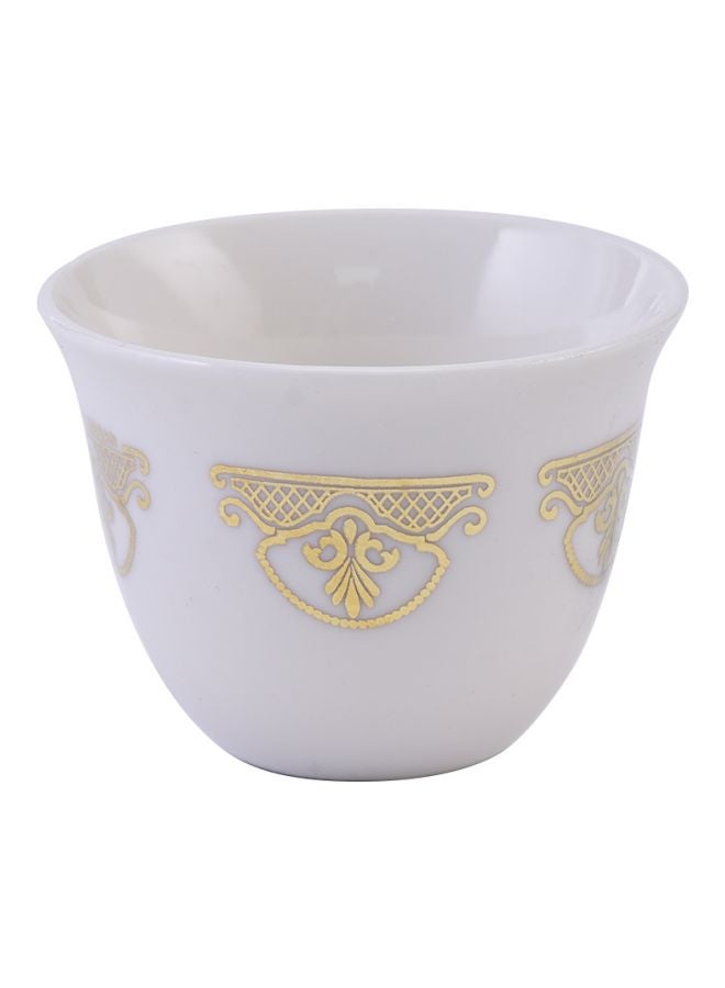 Dimlaj 6-Piece Arabic Glimmer Gilt Drinkware Set White/Gold 200ml