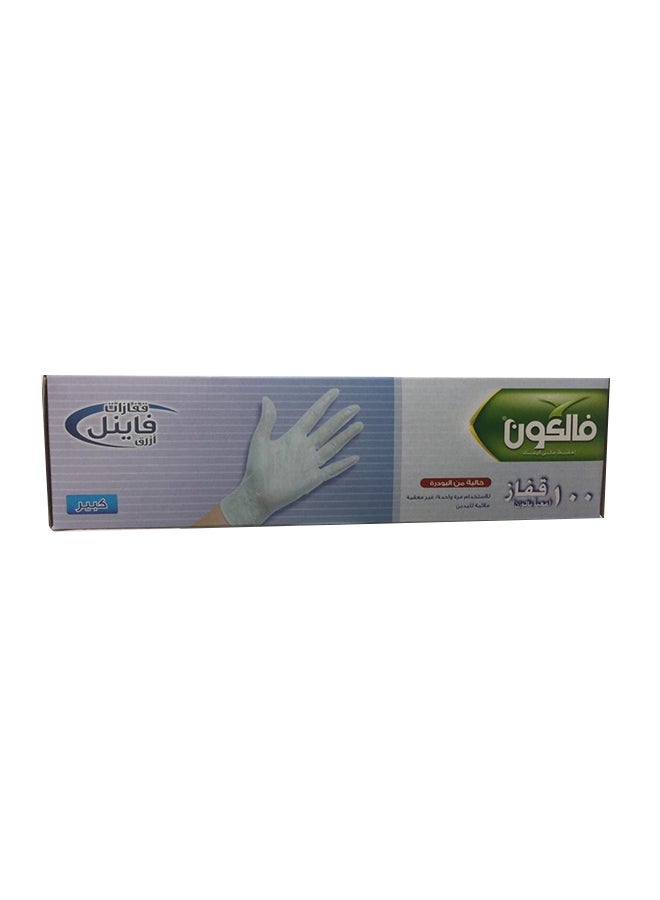 Falcon 100-Piece Powder Free Vinyl Examination Gloves Blue Large  - Image 2