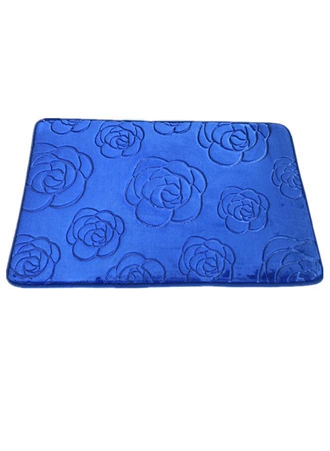 Generic 3D Floral Embossing Anti-Skid Doormat Blue 40 x 60cm 