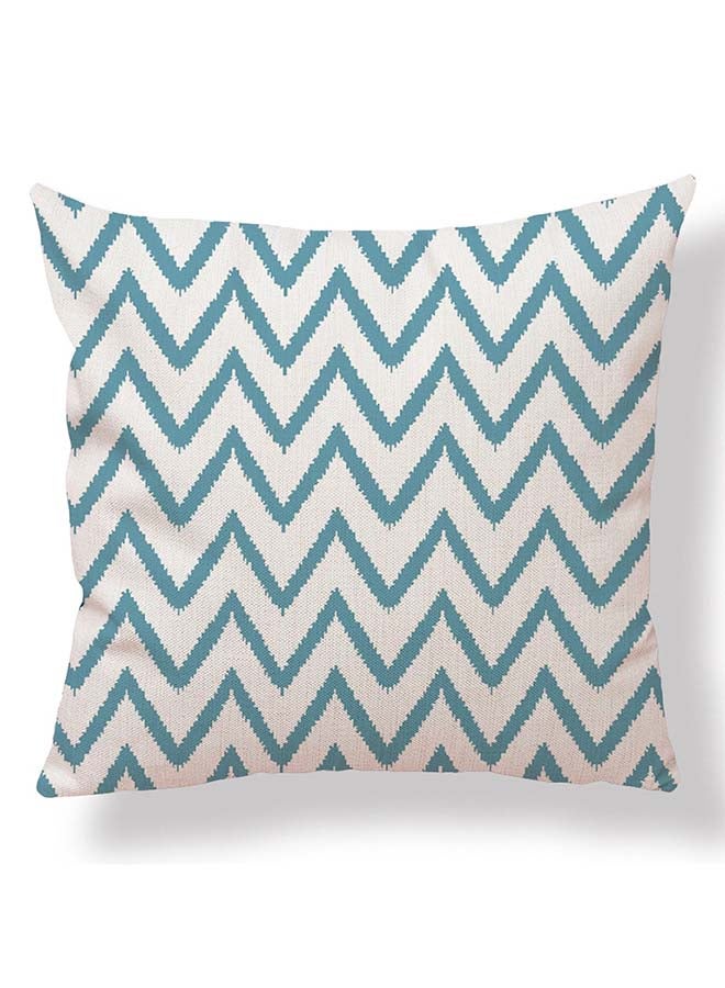 Water-Proof Wave Pattern Decorative Cushion Cover White/Blue 45 x 45cm