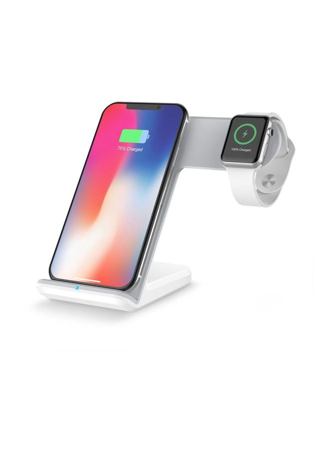 Generic - 2-In-1 Wireless Charging Dock For Apple iPhone X White - Image 1