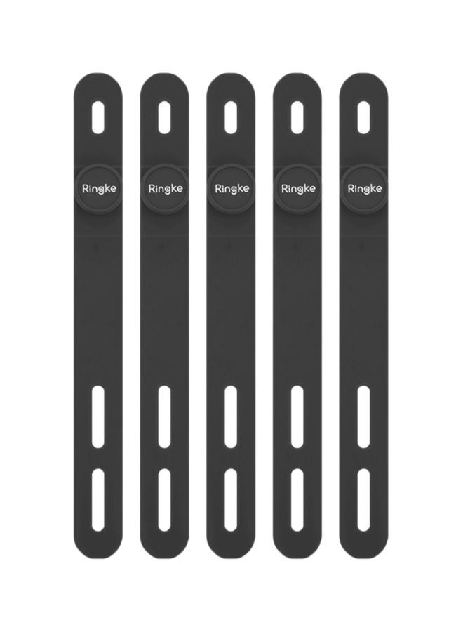Ringke 5-Piece Reuable Cable Organizing Strap Black - Image 1