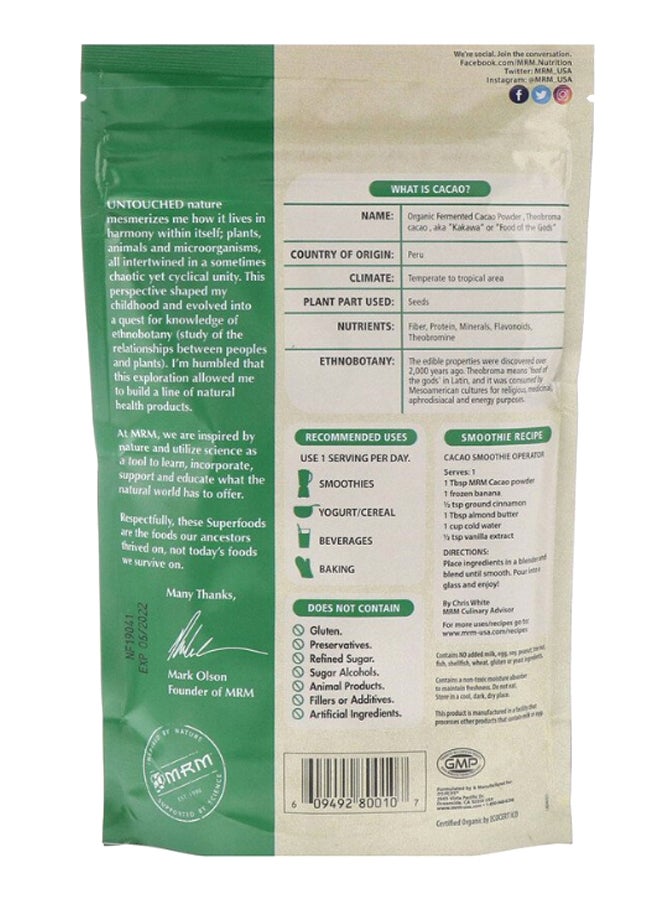 MRM Organic Fermented Cacao Powder 240grams - Image 2