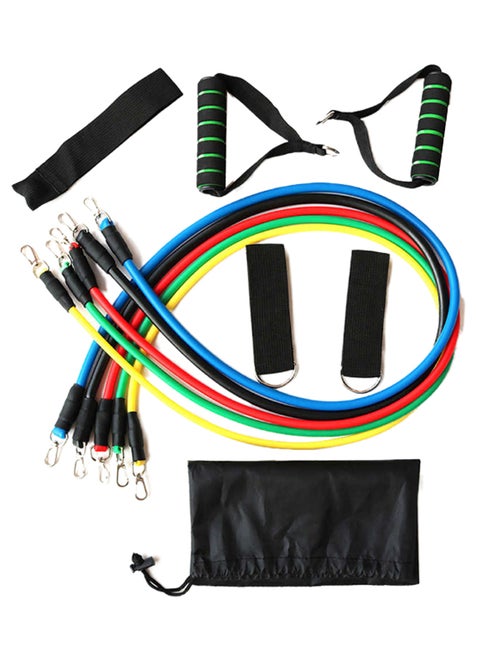 11-Piece Multi-Functional Muscle Strength Yoga Training Rope Set 22 x 6cm