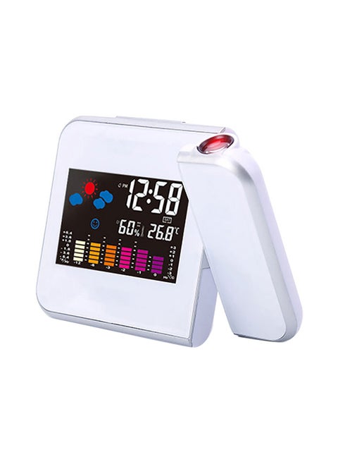 Multi-Functional Colour Changing Digital Clock White 15.8 x 11cm
