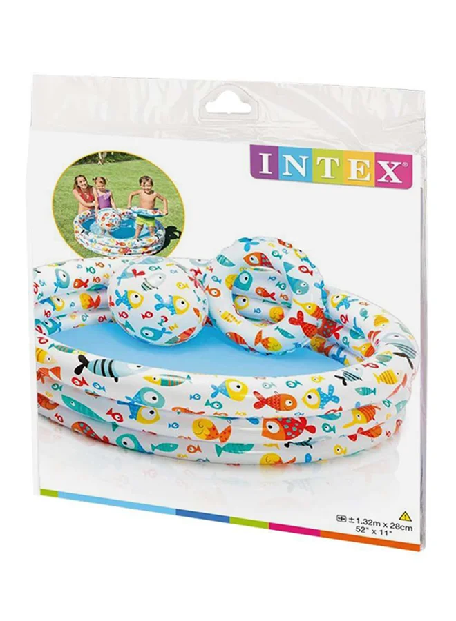 INTEX Inflatable Portable Lightweight Compact Pineapple Printed Sun Beach Pool Ball Ring 132x28cm