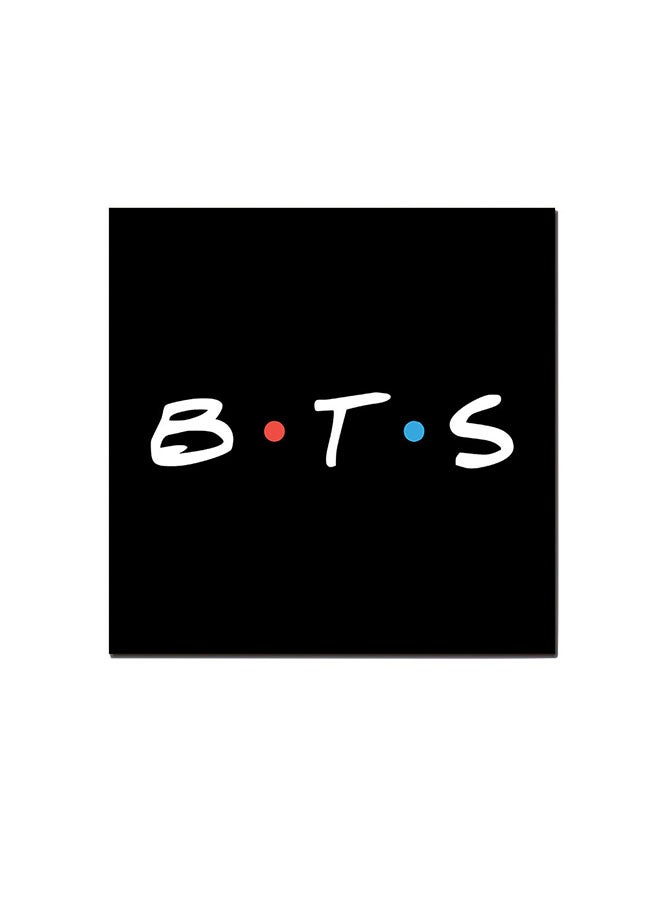 أتيك لوحة فنية لديكور الحائط تمثل شعار فرقة BTS أسود/ أبيض 30 x 30Ø³Ù†ØªÙŠÙ…ØªØ±  - Image 1