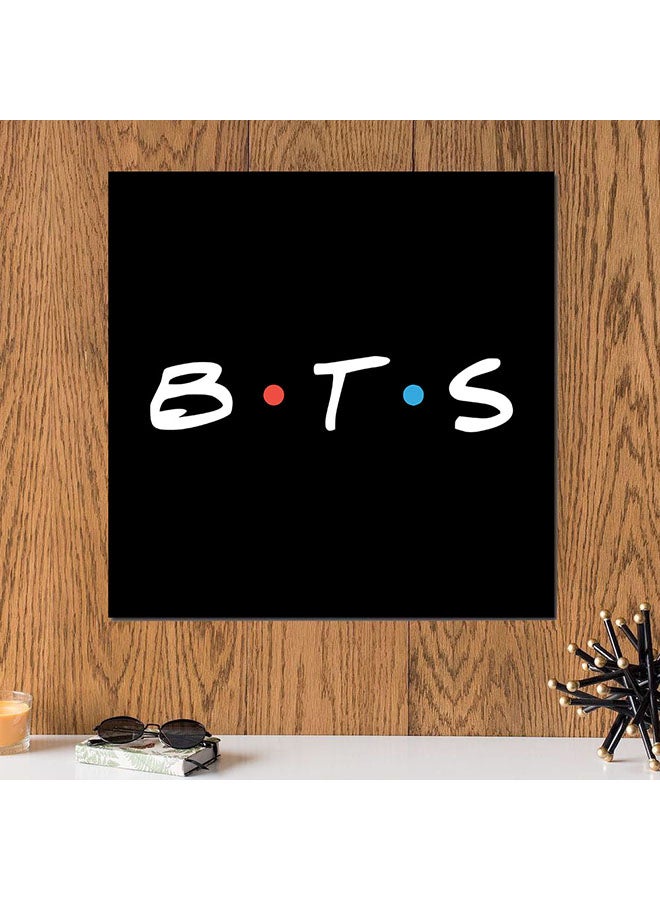 أتيك لوحة فنية لديكور الحائط تمثل شعار فرقة BTS أسود/ أبيض 30 x 30Ø³Ù†ØªÙŠÙ…ØªØ±  - Image 2