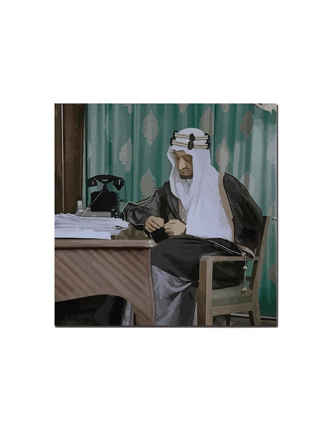 Atiq King Faisal Wall Art Painting Multicolour 30 x 30centimeter - Image 1