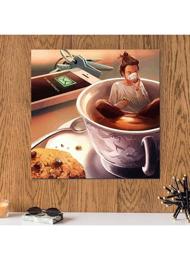 أتيك لوحة فنية لديكور الحائط لمحبي القهوة متعدد الألوان 30 x 30Ø³Ù†ØªÙŠÙ…ØªØ±  - Image 2