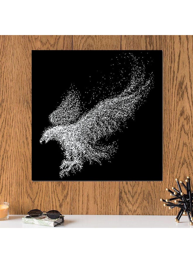 Atiq Falcon With Dotting Art Wall Art Painting Black/White 30 x 30centimeter - Image 2