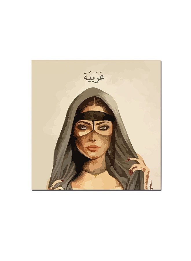 أتيك - لوحة فنية لديكور الحائط تمثل امرأة عربية جميلة متعدد الألوان 30 x 30Ø³Ù†ØªÙŠÙ…ØªØ± - Image 1