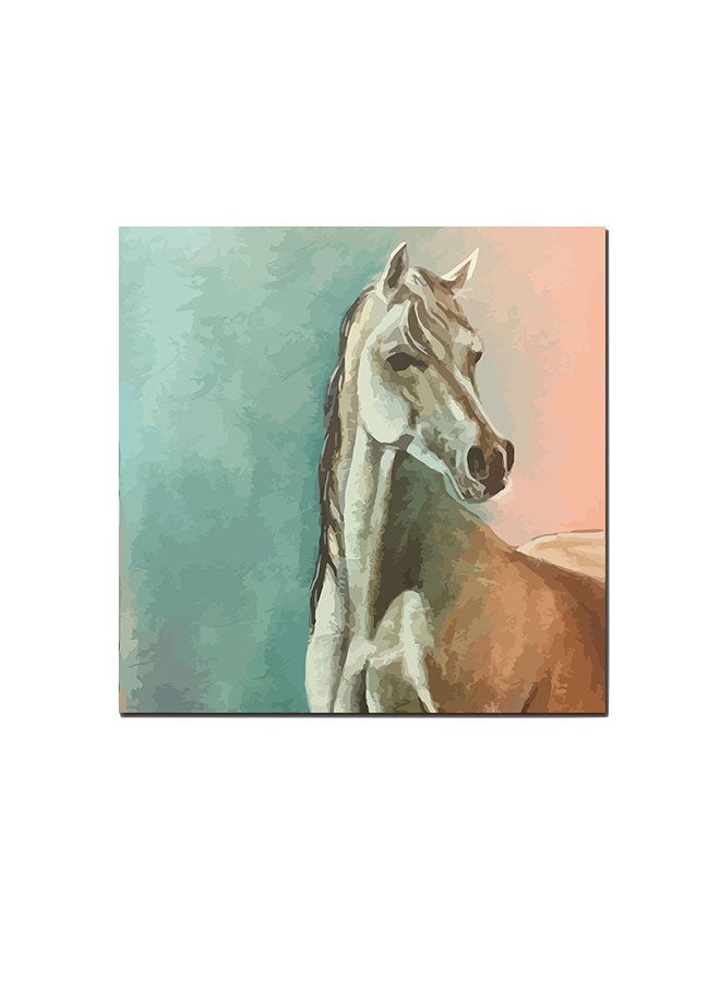 أتيك لوحة فنية لديكور الحائط برسمة حصان أزرق/وردي/بني 30 x 30Ø³Ù†ØªÙŠÙ…ØªØ±  - Image 1