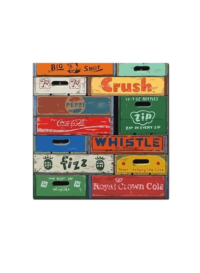 Atiq Old Carbonated Soft Drink Wall Art Painting Multicolour 30 x 30centimeter - Image 1