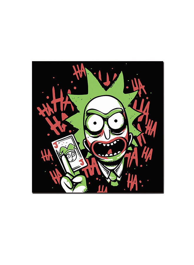 Atiq The Joker Wall Art Painting Black/Green/Red 30 x 30cm - Image 1