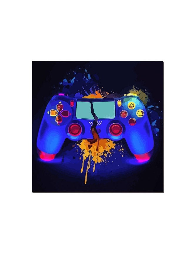 Atiq PlayStation Wall Art Painting Blue/Pink/Yellow 30 x 30centimeter - Image 1