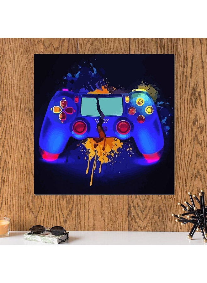 Atiq PlayStation Wall Art Painting Blue/Pink/Yellow 30 x 30centimeter - Image 2