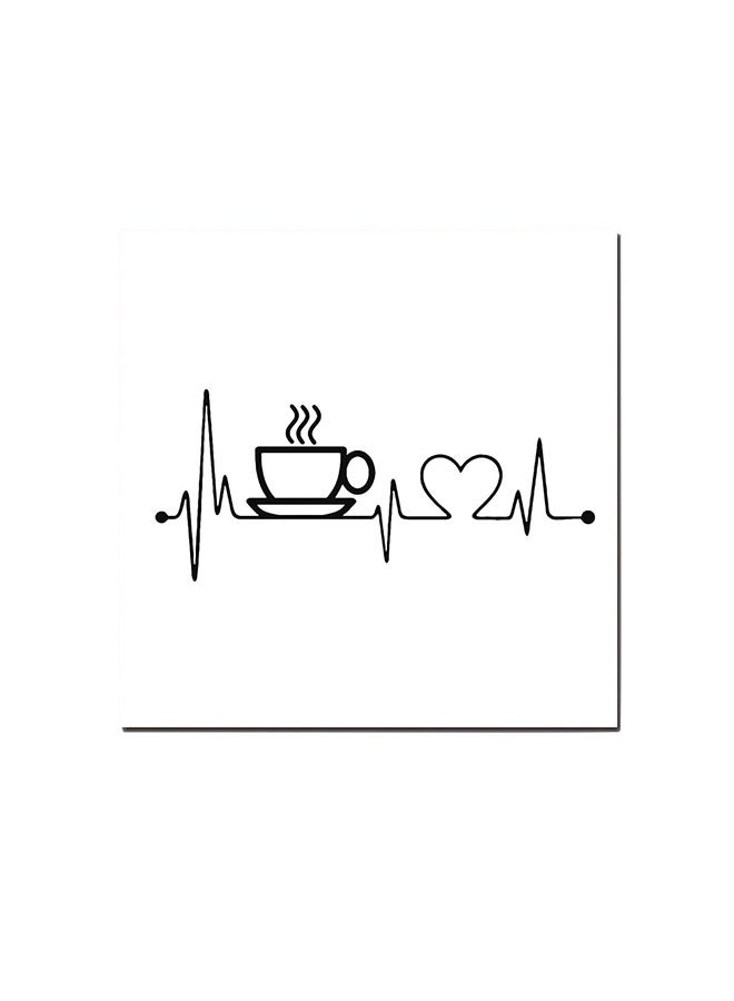 أتيك لوحة فنية لديكور الحائط تمثل عشاق القهوة أبيض/ أسود 30 x 30Ø³Ù†ØªÙŠÙ…ØªØ±