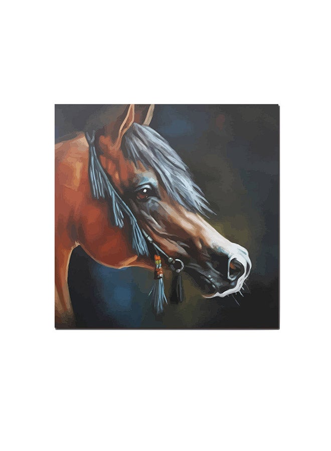 Horse Wall Art Painting Brown/Grey/Black 30 x 30centimeter