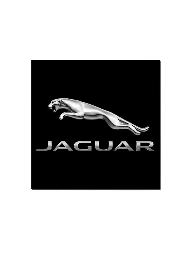 Jaguar Logo Wall Art Painting Black/Silver 30 x 30cm