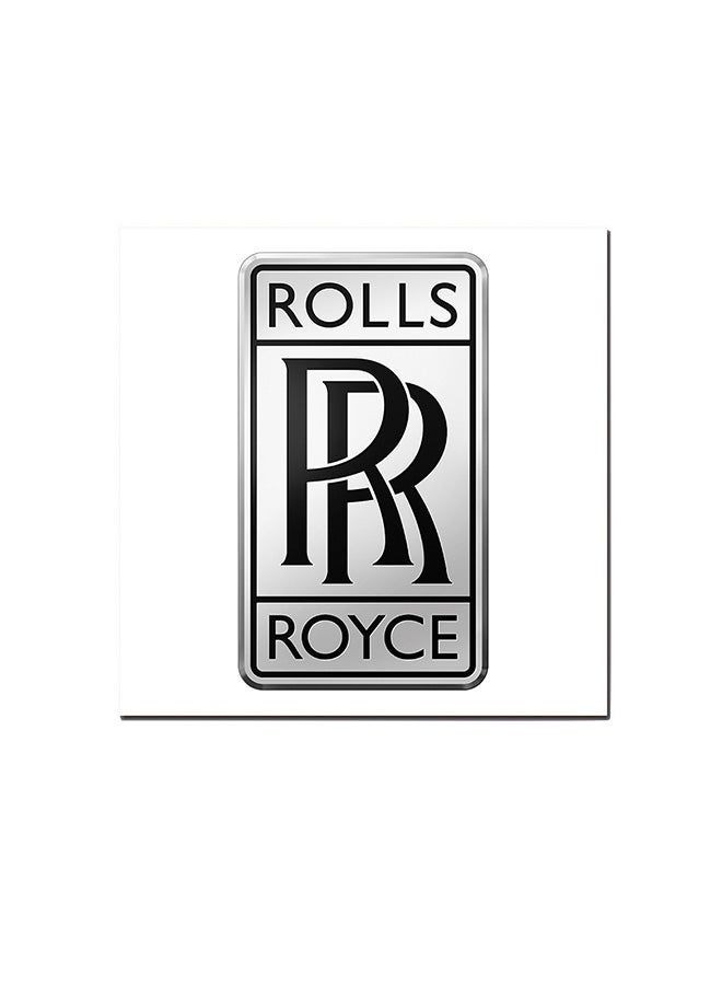 Atiq Rolls Royce Logo Wall Art Painting White/Grey/Black 30 x 30cm