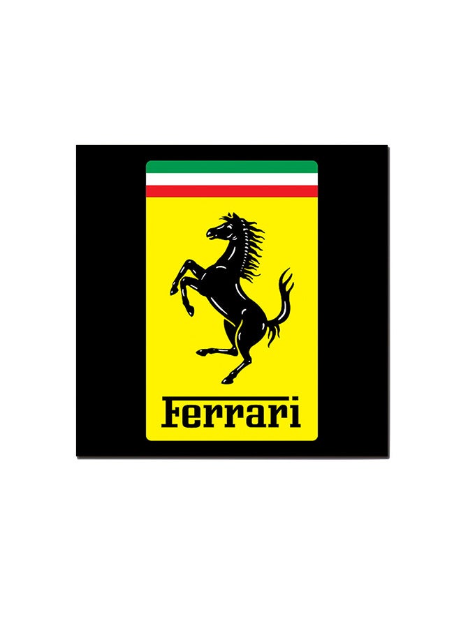 Ferrari Logo Wall Art Painting Black/Yellow/Green 30 x 30cm