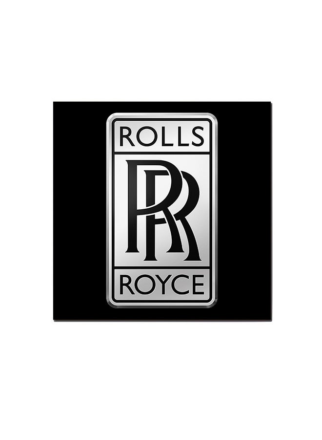 Atiq - Rolls Royce Logo Wall Art Painting Black/White 30 x 30cm - Image 1