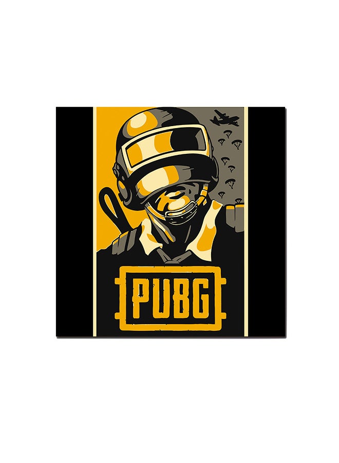 PUBG Game Wall Art Painting Black/Yellow/Grey 30 x 30cm
