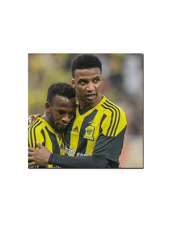 لوحة فنية لصورة محمد نور وفهد المولد متعدد الألوان 30 x 30سم