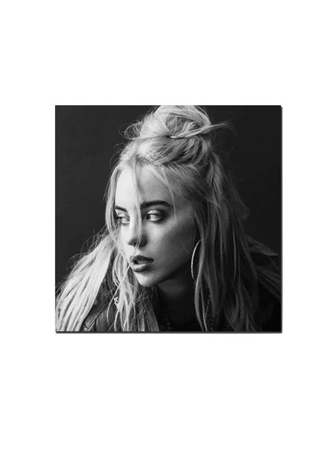 Billie Eilish Wall Art Painting Black/Grey 30 x 30centimeter