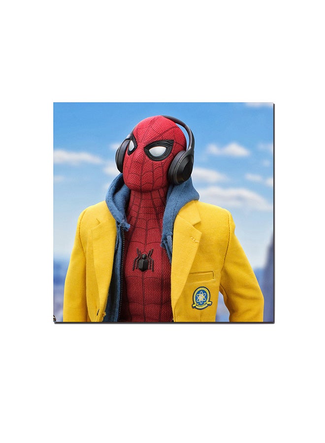 Spiderman Wall Art Painting Blue/Yellow/Red 30 x 30centimeter