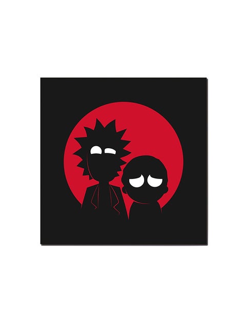Rick And Morty Wall Art Painting Black/Red/White 30 x 30centimeter