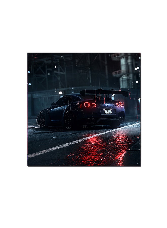 لوحة فنية لديكور الحائط تمثل سيارة نيسان GT-R أسود/أزرق/ أحمر 30 x 30Ø³Ù†ØªÙŠÙ…ØªØ±
