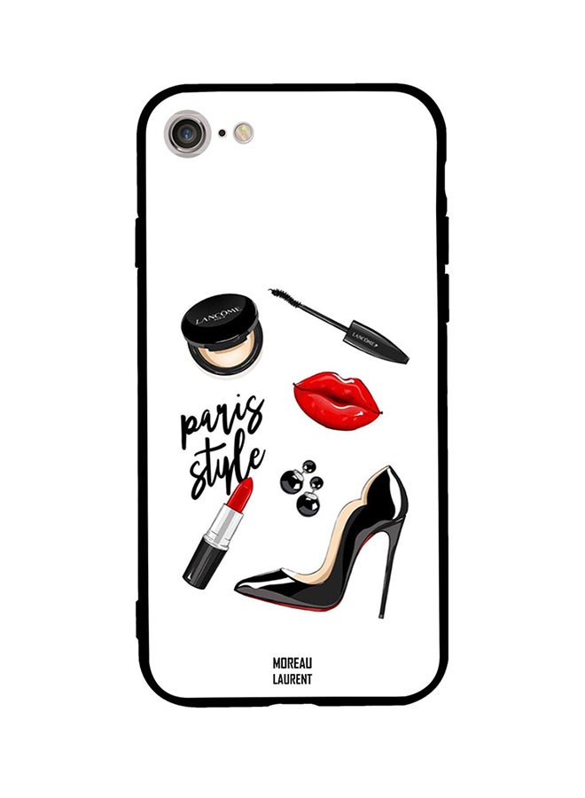 Moreau Laurent Protective Case Cover For Apple iPhone SE (2020) White/Black/Red