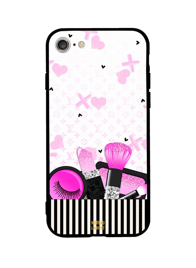 Moreau Laurent Protective Case Cover For Apple iPhone SE (2020) Black/White/Pink