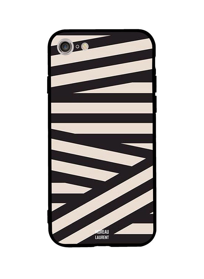 Moreau Laurent Protective Case Cover For Apple iPhone SE (2020) Black/Beige