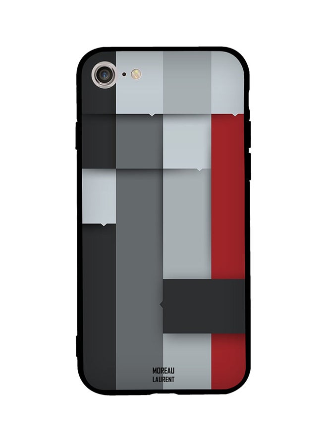 Moreau Laurent Protective Case Cover For Apple iPhone SE (2020) Grey/Black/Red