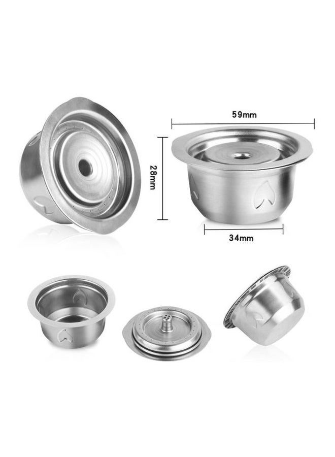 3-Piece Stainless Steel Coffee Capsule Pods Set HKJ-27 Silver/White/Black  - Image 3
