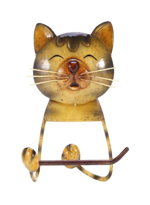 Qiangtie Tooarts Cat Shaped Paper Towel Holder Brown/Yellow One Size