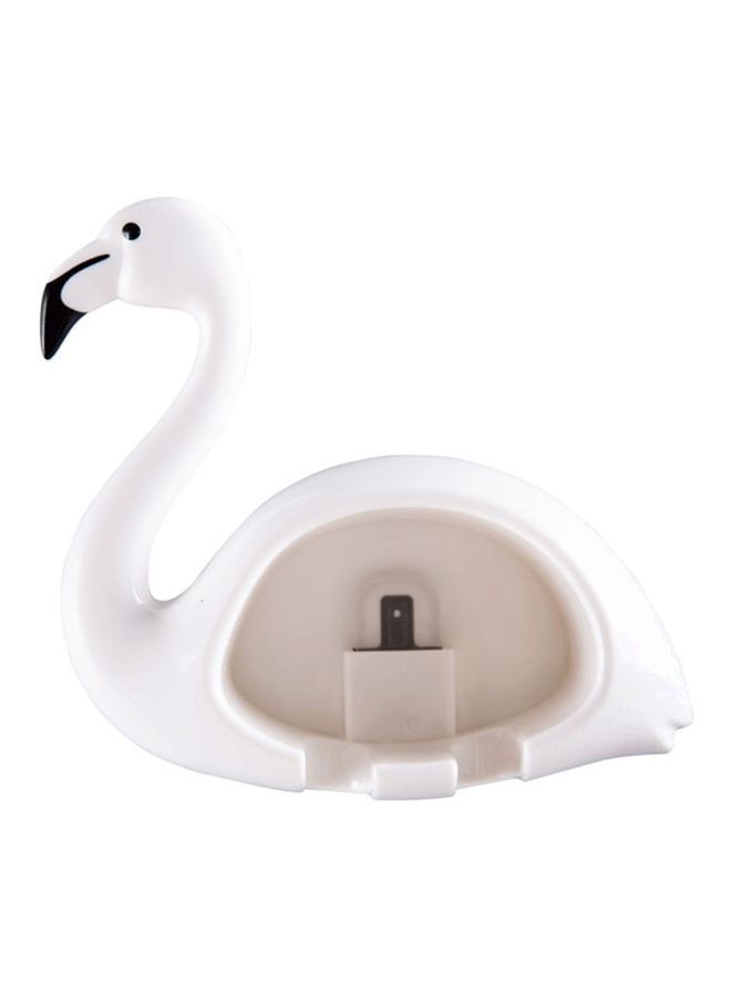 Generic Qiangtie Wall Mounted Flamingo Designed Toothbrush Holder White One Size 